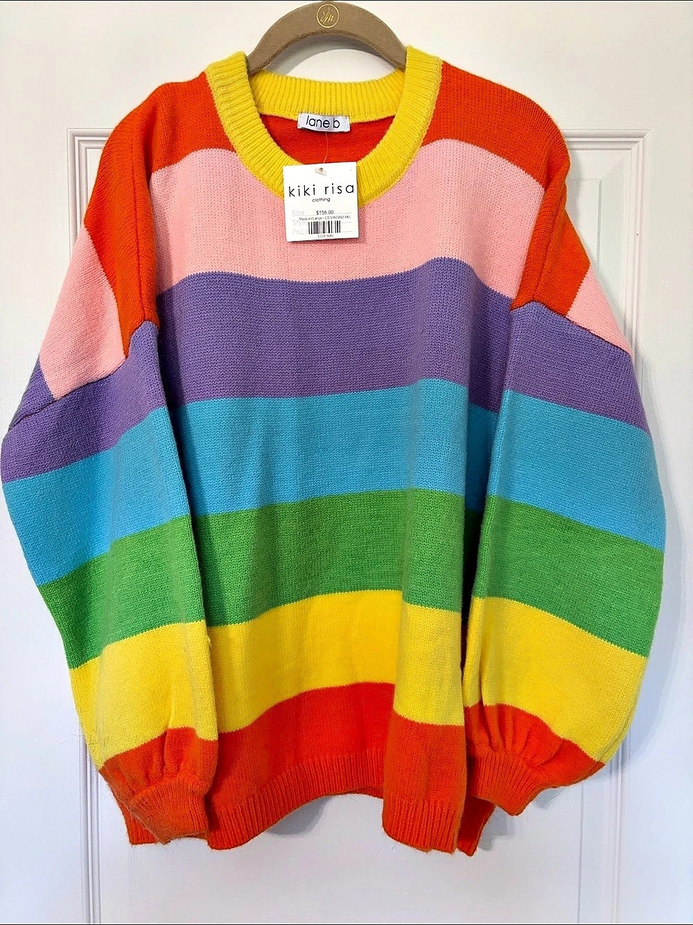 Color Block Sweater Orange & Pink Size M/L NWT